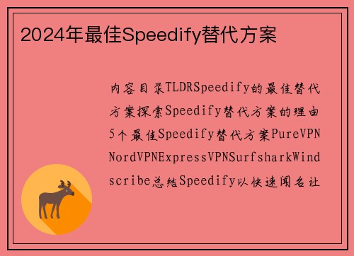 2024年最佳Speedify替代方案